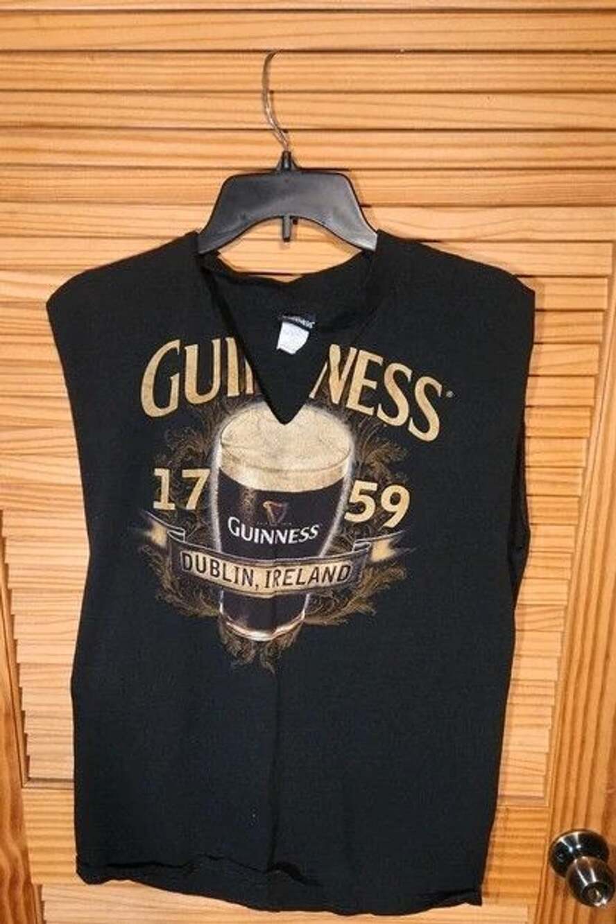 Vintage Custom Distressed Guinness "Est. 1759" Cutout Muscle Tee